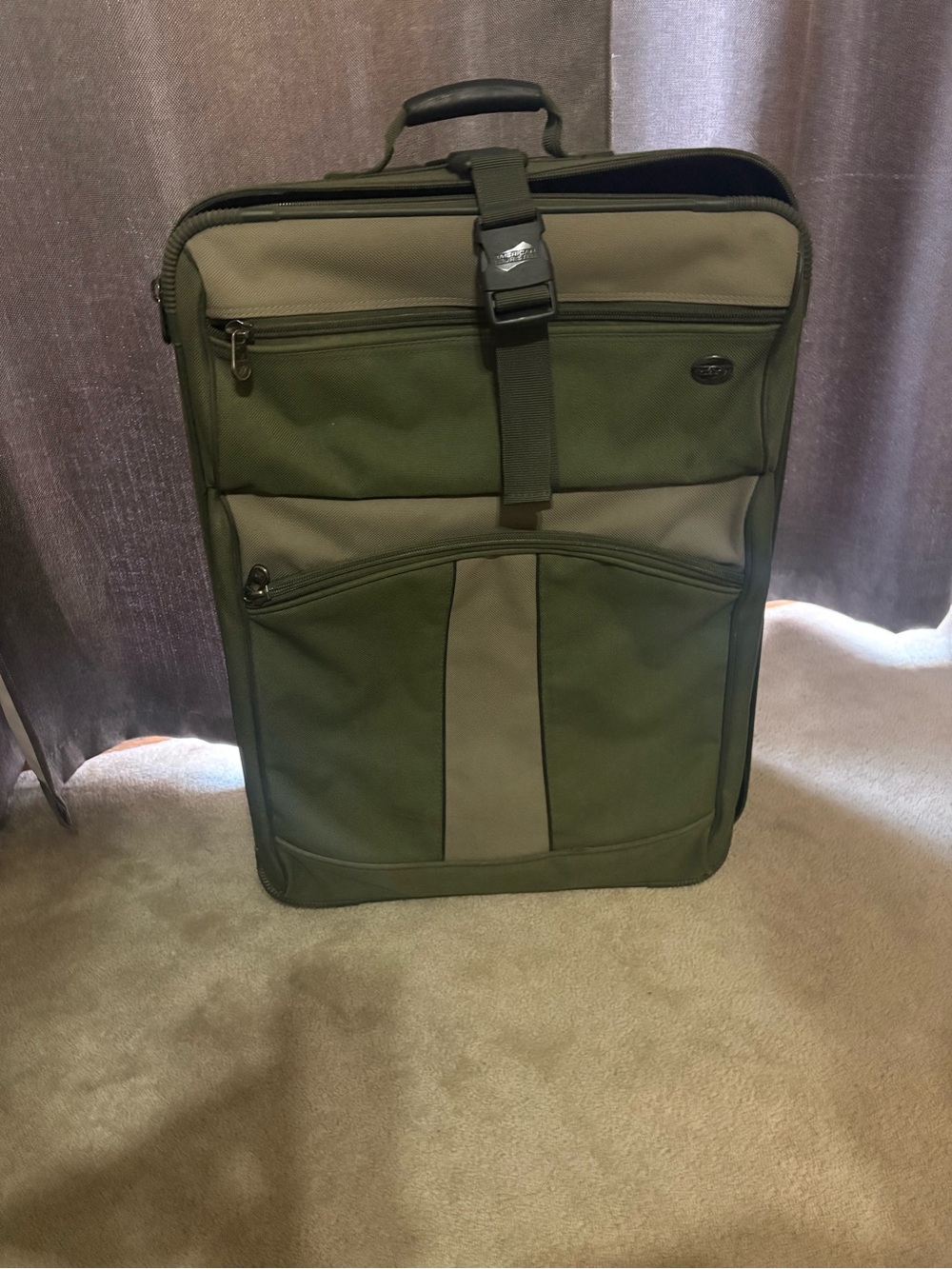 American Tourister Olive Green and Beige Soft-Sided Men’s Carry-On